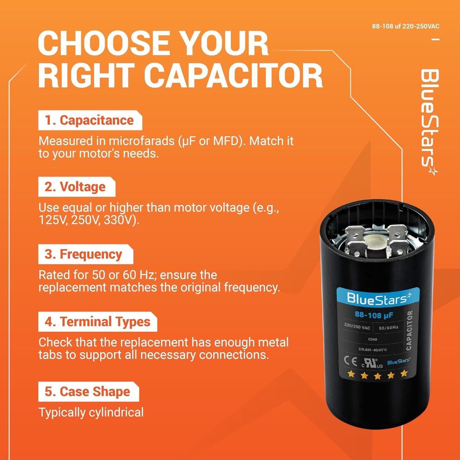 [Lifetime Warranty] 88-108 uF MFD 220-250 VAC Round Motor Start Capacitor 50/60 Hz - Fits AC Motor Run, Fan Start, Heat Pump image 4