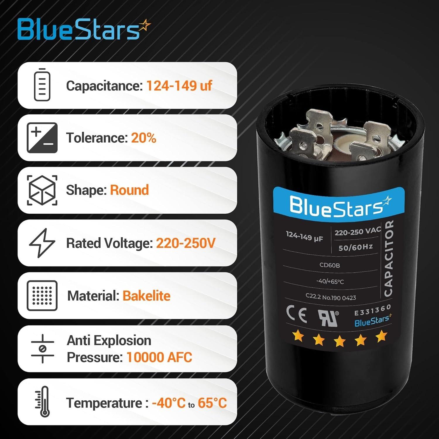 [Lifetime Warranty] 124-149 uF MFD 220-250 VAC Round Start Capacitor - Fits AC Motor Run, Fan Start, Heat Pump - Pack of 2 image 5