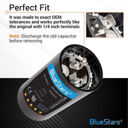 [Lifetime Warranty] 124-149 uF MFD 220-250 VAC Round Start Capacitor - Fits AC Motor Run, Fan Start, Heat Pump - Pack of 2 thumbnail 4