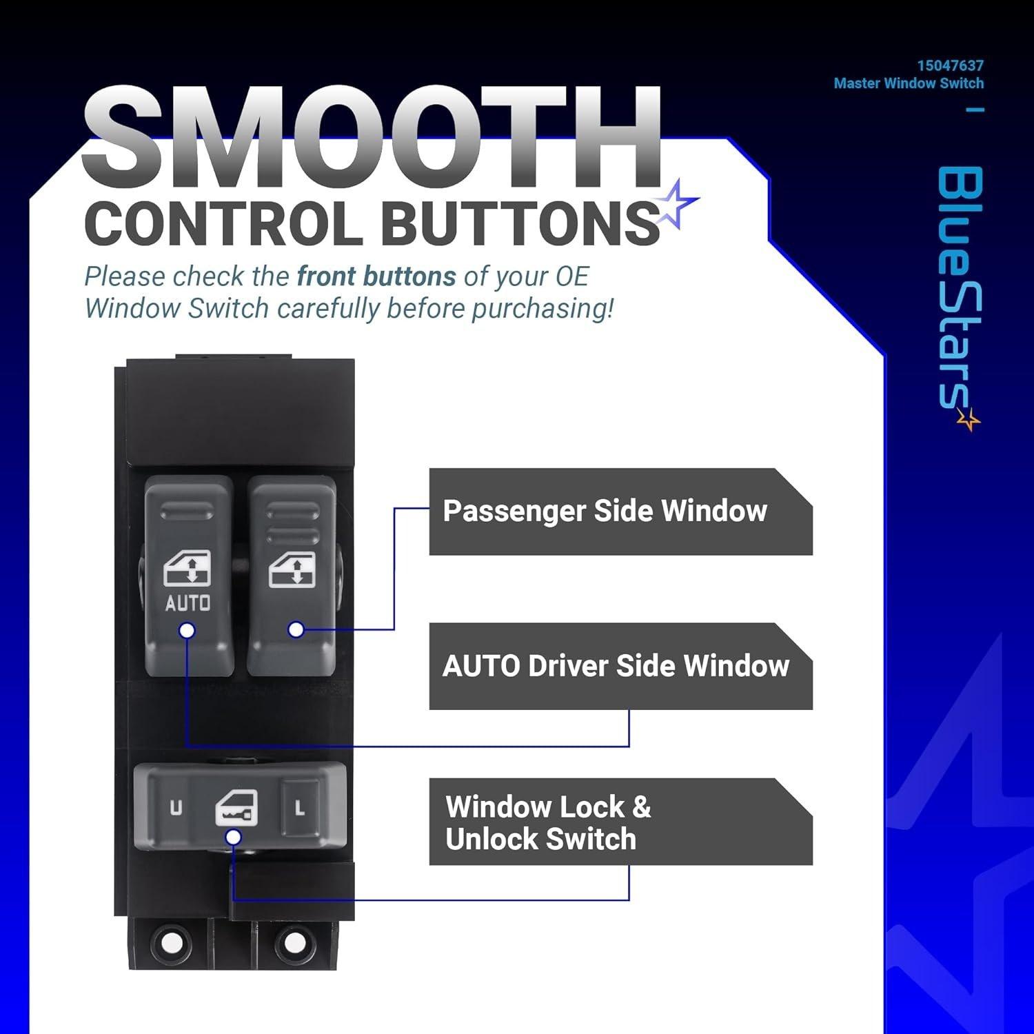 [Lifetime Warranty] 15047637 Driver Side Power Master Window Switch image 3