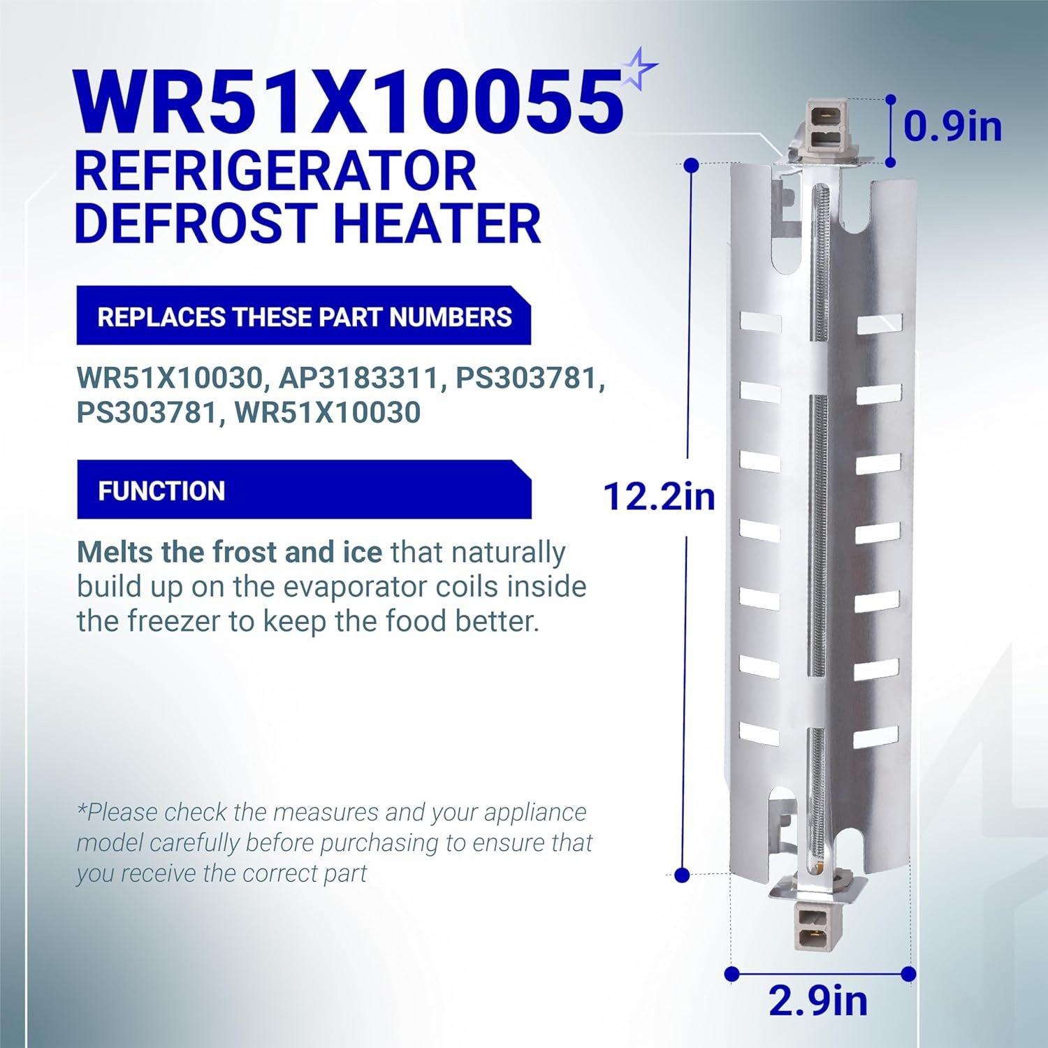 [Lifetime Warranty] WR51X10055 Refrigerator Defrost Heater, WR55X10025 Temperature Sensor and WR50X10068 Defrost Thermostat Replacement - Compatible with GE Hotpoint Refrigerators image 5