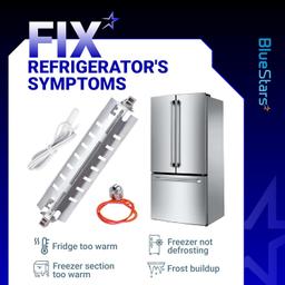 [Lifetime Warranty] WR51X10055 Refrigerator Defrost Heater, WR55X10025 Temperature Sensor and WR50X10068 Defrost Thermostat Replacement - Compatible with GE Hotpoint Refrigerators thumbnail 3