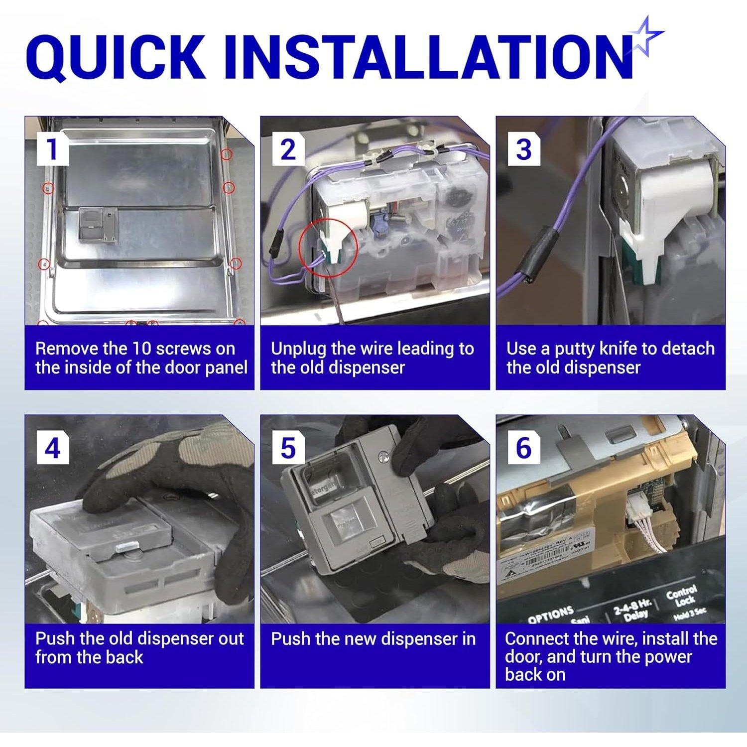 [Lifetime Warranty] W10861000 Dishwasher Detergent Dispenser - Compatible with Whirlpool Kitchenaid Dishwasher WDT730PAHZ0 - Replaces W10620296 W10620298 W10620297 PS11731570 image 8