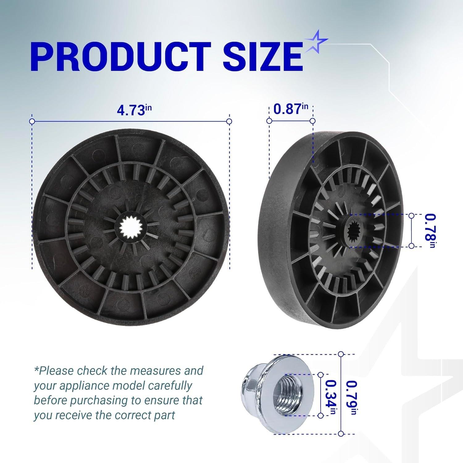 [Lifetime Warranty] WH03X32097 Washer Transmission Pulley & Nut - Compatible with GE Hotpoint Washing Machine - Replaces WH49X25379 WH03X28859 AP6996076 PS16226205 image 2