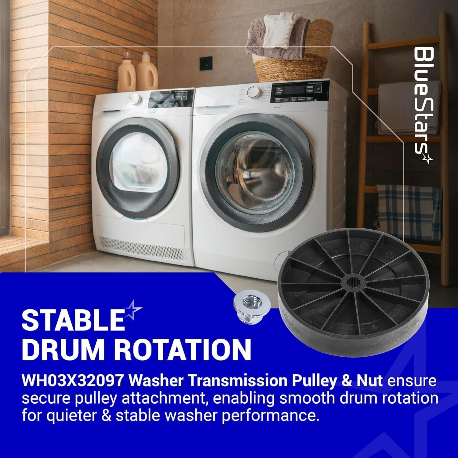 [Lifetime Warranty] WH03X32097 Washer Transmission Pulley & Nut - Compatible with GE Hotpoint Washing Machine - Replaces WH49X25379 WH03X28859 AP6996076 PS16226205 image 5