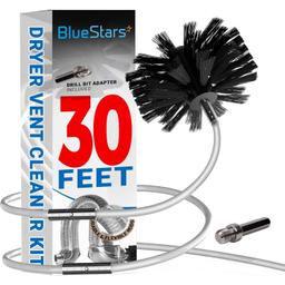 [Lifetime Warranty] 30 Feet Dryer Vent Cleaner Kit with Drill Attachment - Extendable Dryer Vent Cleaner Kit with Brush & 22 Detachable Rods thumbnail 0