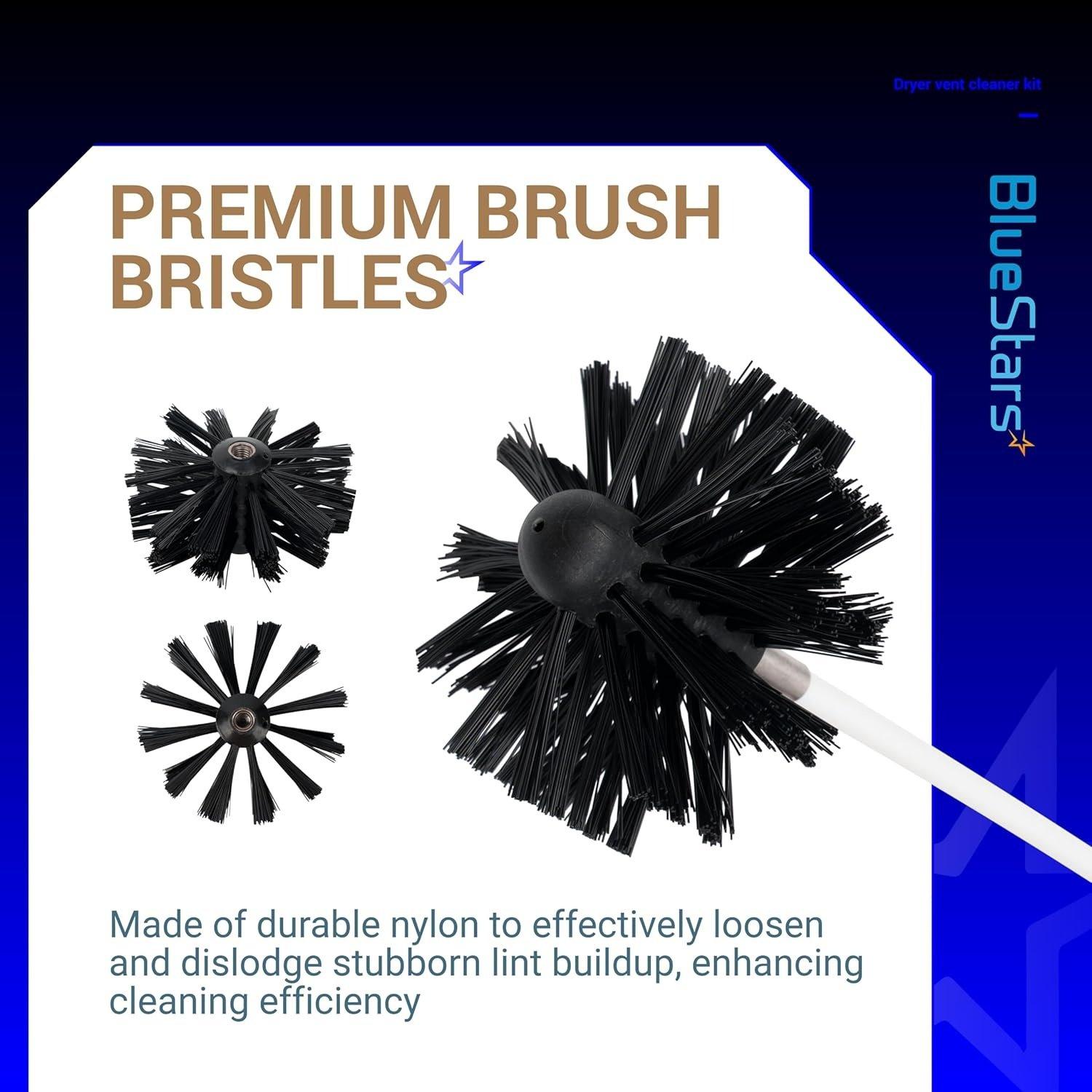 [Lifetime Warranty] 30 Feet Dryer Vent Cleaner Kit with Drill Attachment - Extendable Dryer Vent Cleaner Kit with Brush & 22 Detachable Rods image 4