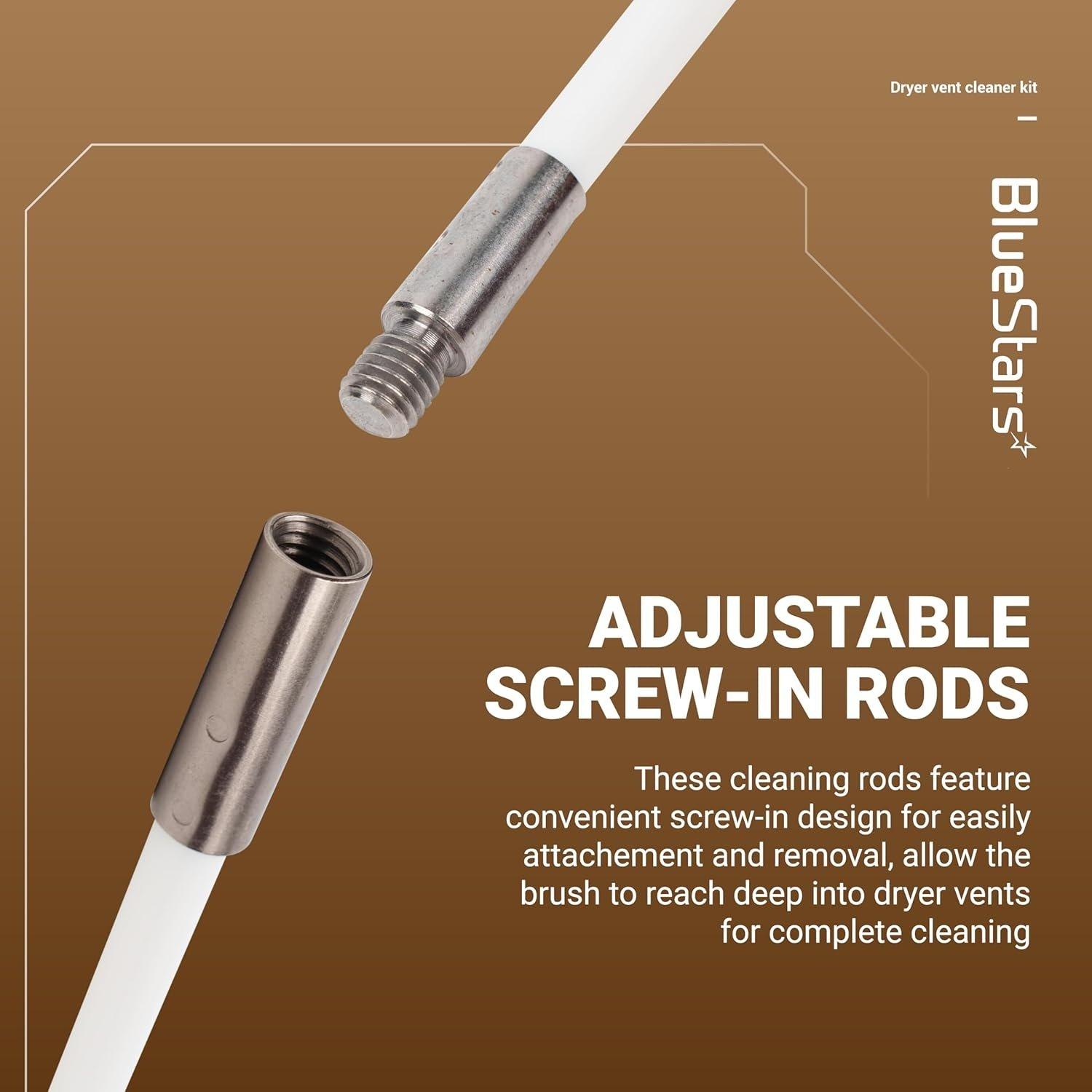 [Lifetime Warranty] 30 Feet Dryer Vent Cleaner Kit with Drill Attachment - Extendable Dryer Vent Cleaner Kit with Brush & 22 Detachable Rods image 3