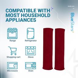 [Lifetime Warranty] Microwave Door Handle Covers, Keep Your Kitchen Appliances Clean from Smudges, Drips, Food Stains, Oil, Decor Protector for Ovens, Microwaves, Cabinets Pull (Red) - Pack of 4 thumbnail 3