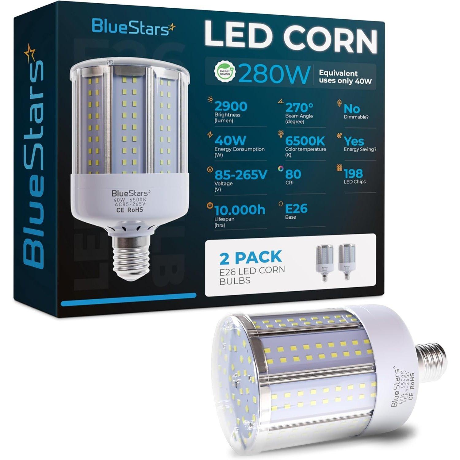 [Lifetime Warranty] 2-pack 40W E26 LED Corn Light Bulbs E26 Medium Base 2900 Lumens Super Bright (280W Equivalent) image 2