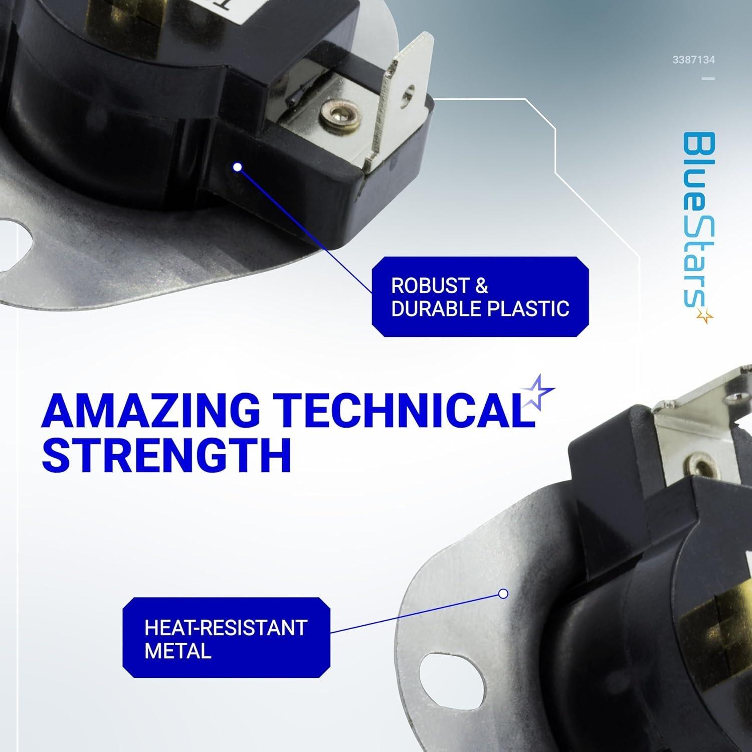 [Lifetime Warranty] WP3387134 3387134 Dryer Cycling Thermostat - Compatible with Whirlpool Kenmore Dryers - Replaces AP6008270 306910 3387135 3387139 ET187 PS11741405 - Pack of 2 image 2