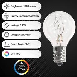 [Lifetime Warranty] G30 E12 20W Bulb for Middle Size Scentsy Warmers - Pack of 8 thumbnail 2