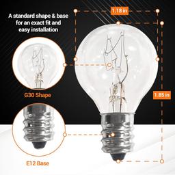 [Lifetime Warranty] G30 E12 20W Bulb for Middle Size Scentsy Warmers - Pack of 8 thumbnail 5