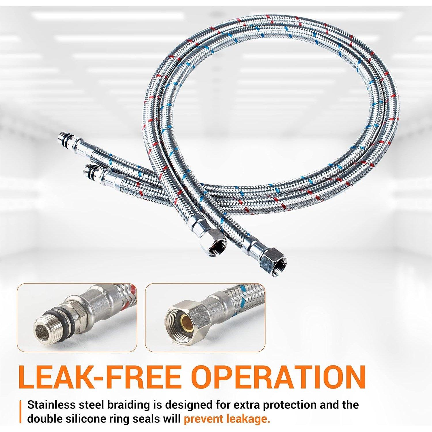 Stainless 32-inch Flexible Bathroom Kitchen Faucet Connector image 2