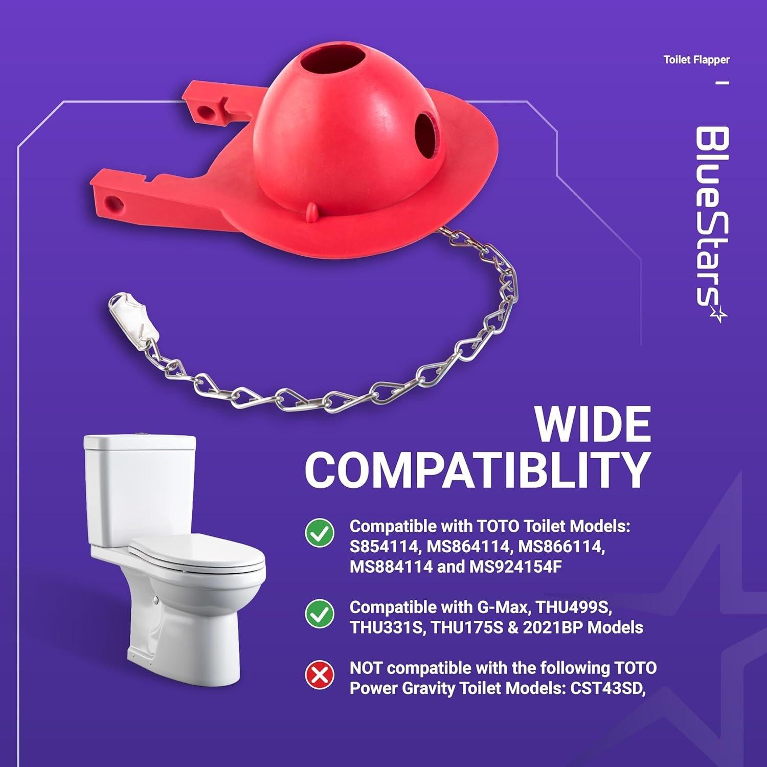 [Lifetime Warranty] 3-Inch Toto Toilet Flapper Replacement - Pack of 2 image 1