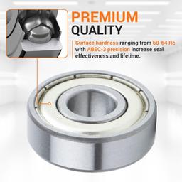 20 Pcs 608ZZ Double Metal Seal Bearings 8x22x7mm (0.31x0.87x0.28”) thumbnail 1
