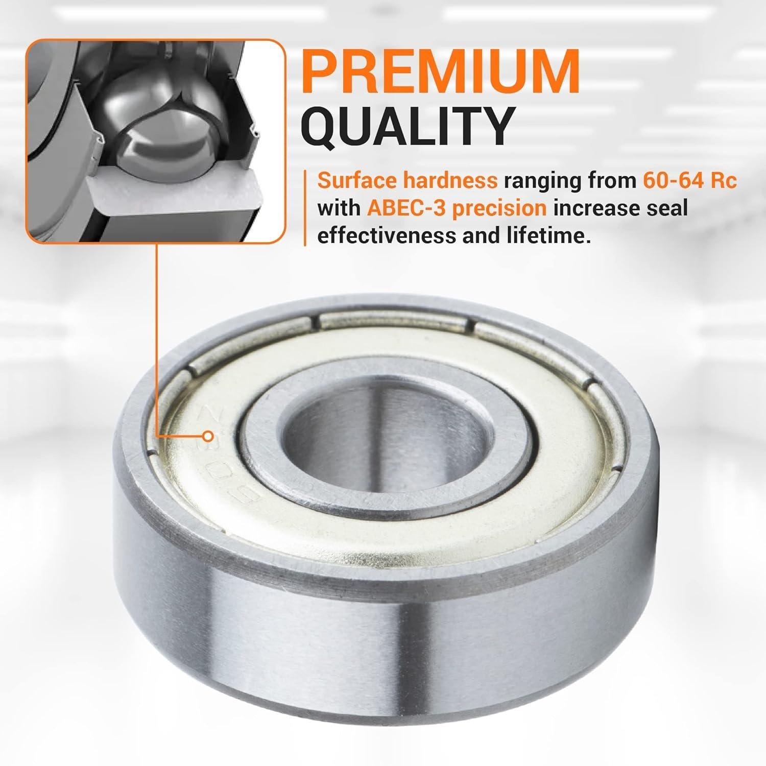 20 Pcs 608ZZ Double Metal Seal Bearings 8x22x7mm (0.31x0.87x0.28”) image 1