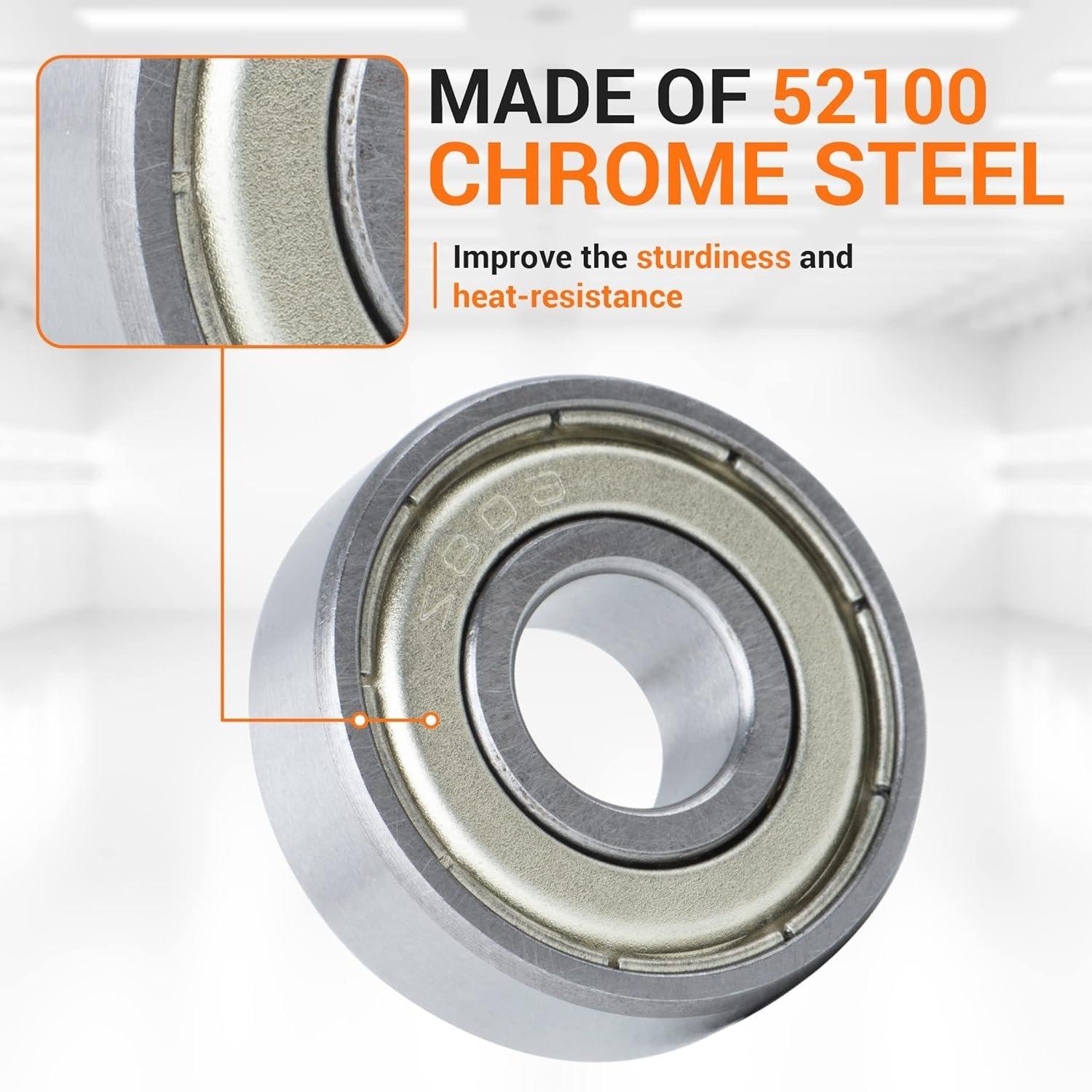 20 Pcs 608ZZ Double Metal Seal Bearings 8x22x7mm (0.31x0.87x0.28”) image 3