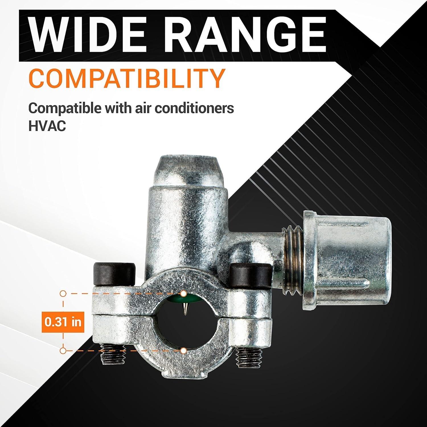 [Lifetime Warranty] BPV-31 Bullet Piercing Valve 3 in 1 Access for Air Conditioners HVAC 1/4 5/16 3/8 Inch OD Pipes - Replaces AP4502525 - Pack of 4 image 2