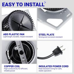 S97015162 Fan Motor Assembly for Bathroom Exhaust Fans 8" x 8-1/4" Housing 80CFM 2.5 Sones thumbnail 3