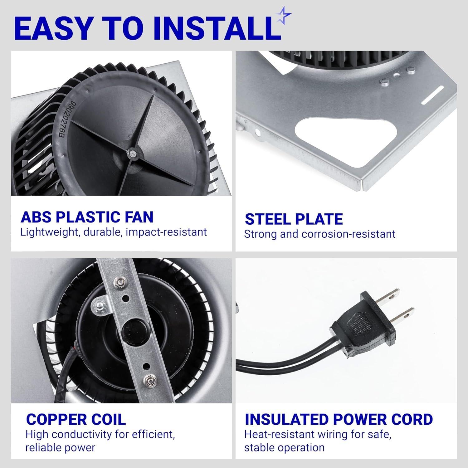 S97015162 Fan Motor Assembly for Bathroom Exhaust Fans 8" x 8-1/4" Housing 80CFM 2.5 Sones image 3