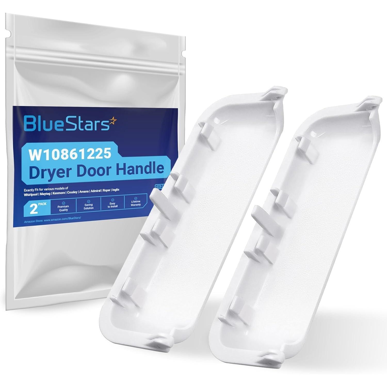 [Lifetime Warranty] W10861225 W10714516 Dryer Door Handle - Compatible with Whirlpool Kenmore Maytag Dryers - Replaces AP5999398 PS11731583 W10861225VP - Pack of 2 image 0