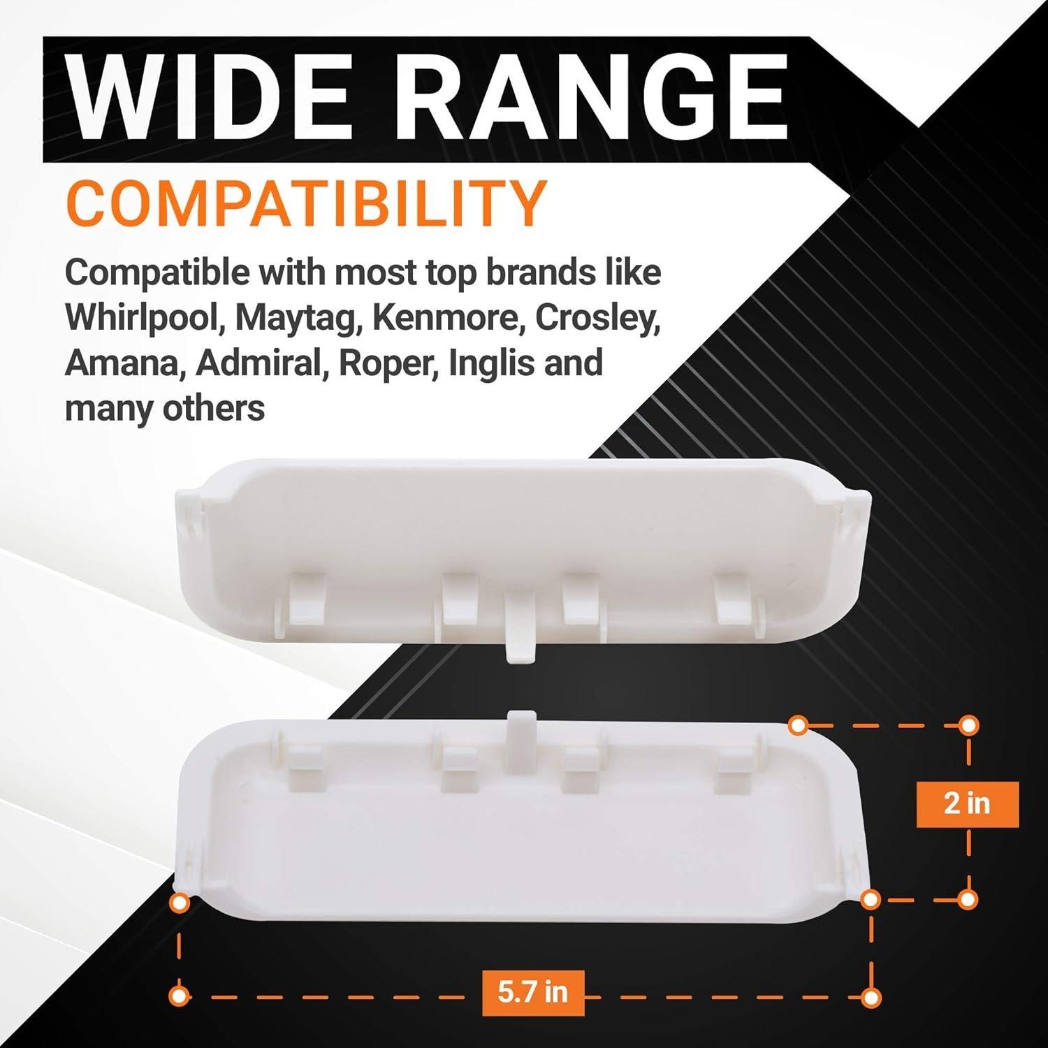 [Lifetime Warranty] W10861225 W10714516 Dryer Door Handle - Compatible with Whirlpool Kenmore Maytag Dryers - Replaces AP5999398 PS11731583 W10861225VP - Pack of 2 image 1