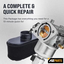 [Lifetime Warranty] 15004-0985 Carburetor Kit - Compatible with Kawasaki FR691V FS691V Engine - 15004-0829 Carb w/Air Filter, Fuel Filter, Fuel Pump, Spark Plug, Manual Valve, Gaskets thumbnail 2