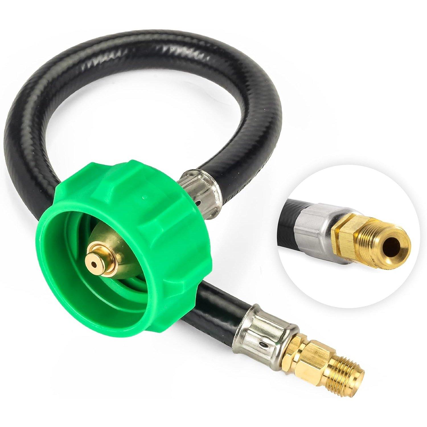 [Lifetime Warranty] 12-inch RV Pigtail Propane Hose QCC1 Connector and a 1/4 Inverted Male Flare image 0