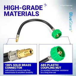 [Lifetime Warranty] 12-inch RV Pigtail Propane Hose QCC1 Connector and a 1/4 Inverted Male Flare thumbnail 3