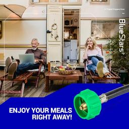 [Lifetime Warranty] 12-inch RV Pigtail Propane Hose QCC1 Connector and a 1/4 Inverted Male Flare thumbnail 1