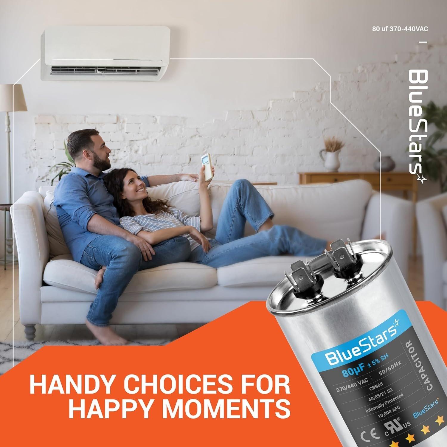 [Lifetime Warranty] 80 uF MFD ±5% 370/440 VAC 50/60 Hz CBB65 Round Run Start Capacitor - Fits AC Motor Run, Fan Start, Heat Pump image 5