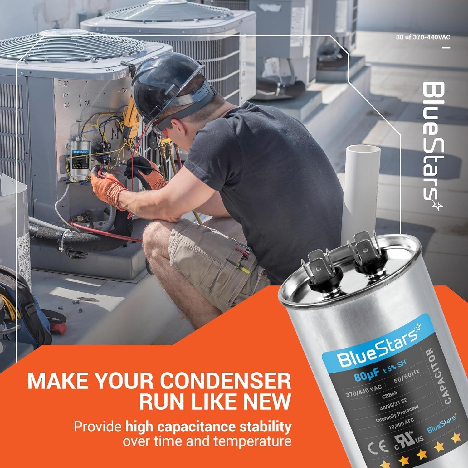 [Lifetime Warranty] 80 uF MFD ±5% 370/440 VAC 50/60 Hz CBB65 Round Run Start Capacitor - Fits AC Motor Run, Fan Start, Heat Pump image 8