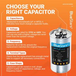 [Lifetime Warranty] 60+5 uF MFD ±5% 370/440 VAC Dual Run Start Round Capacitor - Fits Condenser Straight Cool, Heat Pump thumbnail 4