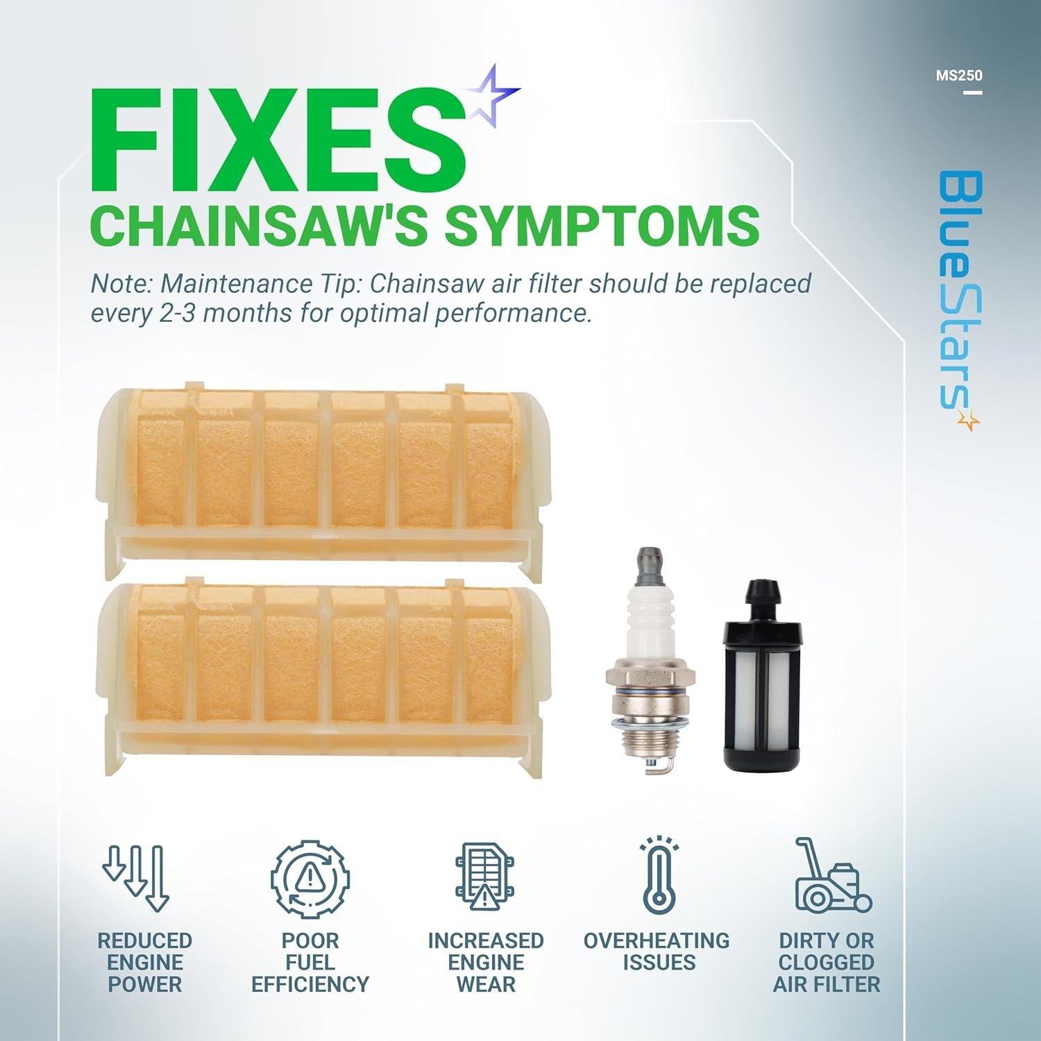 [Lifetime Warranty] MS250 Air Filter Kit with Fuel Filter Spark Plug - For Stihl Chainsaw image 3