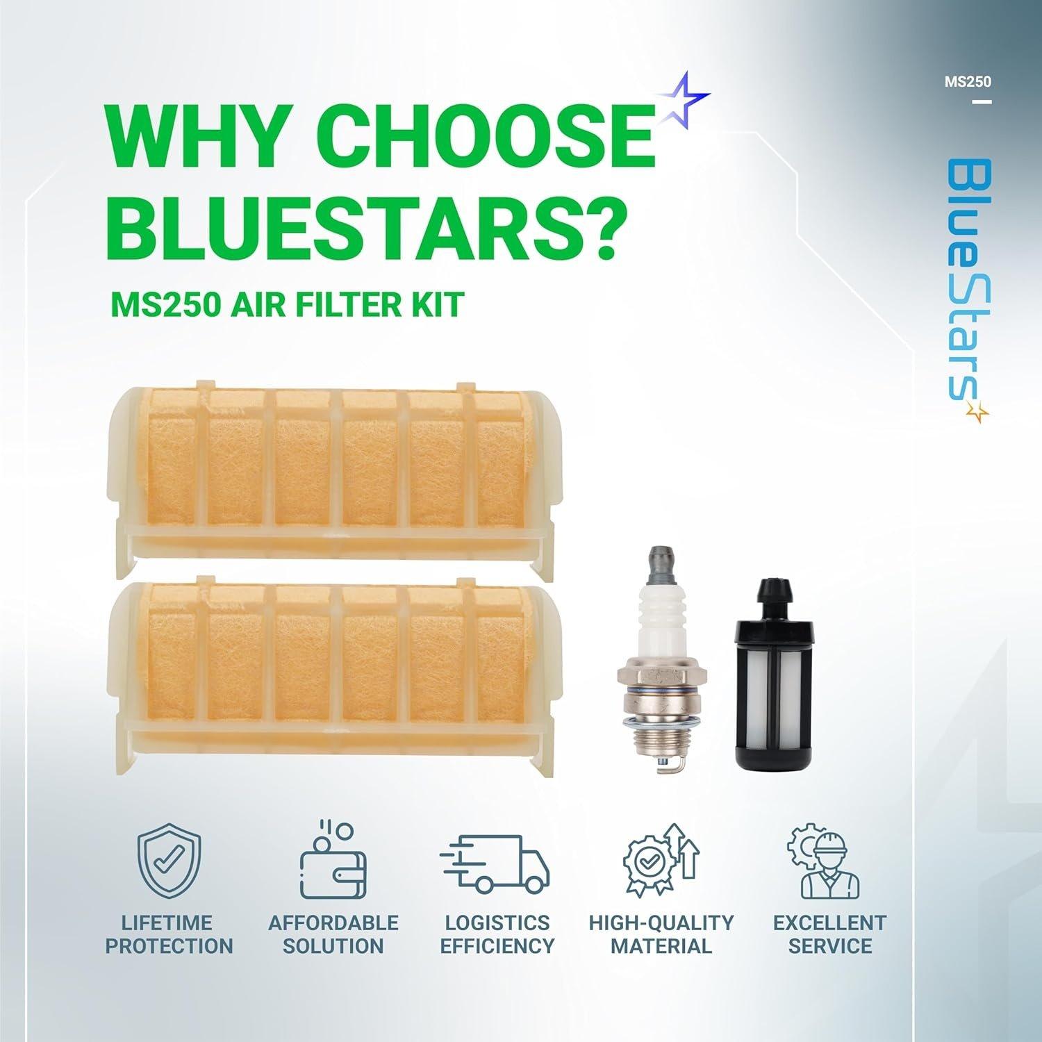 [Lifetime Warranty] MS250 Air Filter Kit with Fuel Filter Spark Plug - For Stihl Chainsaw image 7