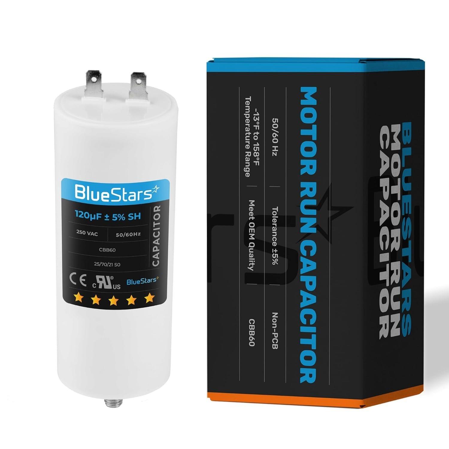 [Lifetime Warranty] 120 uF MFD 250 VAC CBB60 50/60 Hz Run Capacitor with Screw - Fits AC Motor Run, Heat Pump, Pool Pump image 0