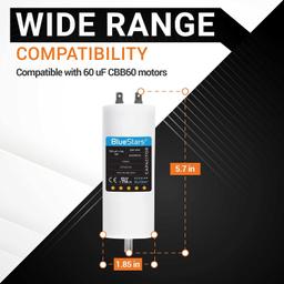 [Lifetime Warranty] 120 uF MFD 250 VAC CBB60 50/60 Hz Run Capacitor with Screw - Fits AC Motor Run, Heat Pump, Pool Pump thumbnail 1