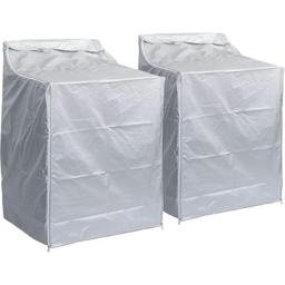 [Lifetime Warranty] Washer and Dryer Covers For Top-load and Front-load Machines - Premium Outdoor Protection For Most Dryer Washer Cover - W29â€x D28â€x H43â€ (Silver) - Pack of 2 thumbnail 0