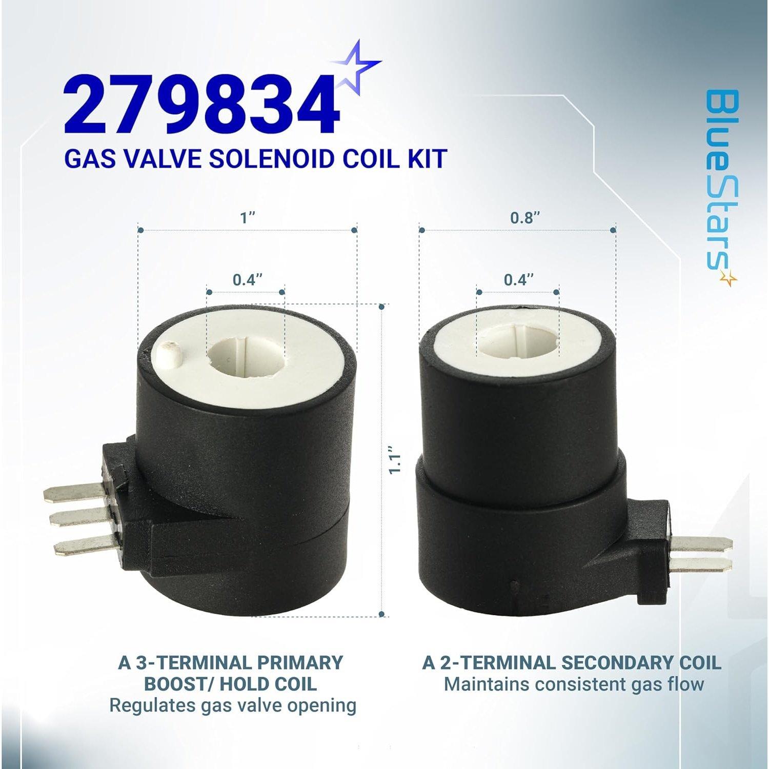 [Lifetime Warranty] 338906 Gas Dryer Flame Sensor & 279311 Igniter & 279834 Gas Valve Solenoid Coils - Fits for Whirlpool Kenmore Maytag Dryers - Replaces WP338906 AP3094251 PS334310 12001349 image 3
