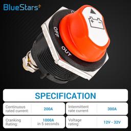 Battery Isolator Selector Switch for Boat 200A thumbnail 6