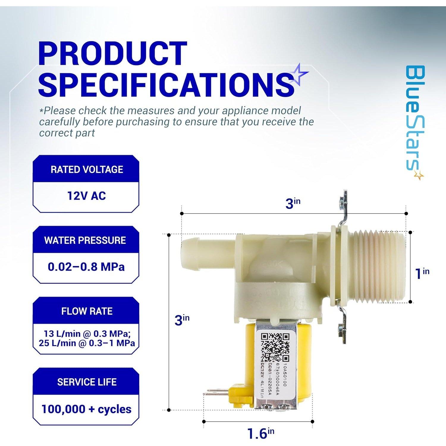 [Lifetime Warranty] DD81-02265A Dishwasher Water Inlet Valve - Compatible with Samsung Parts 6740000046A 10A50100 PD00044305 AP6244375 PS12085633 - Fits Models DW80N3030US DW80M2020US DW50T6060US image 4