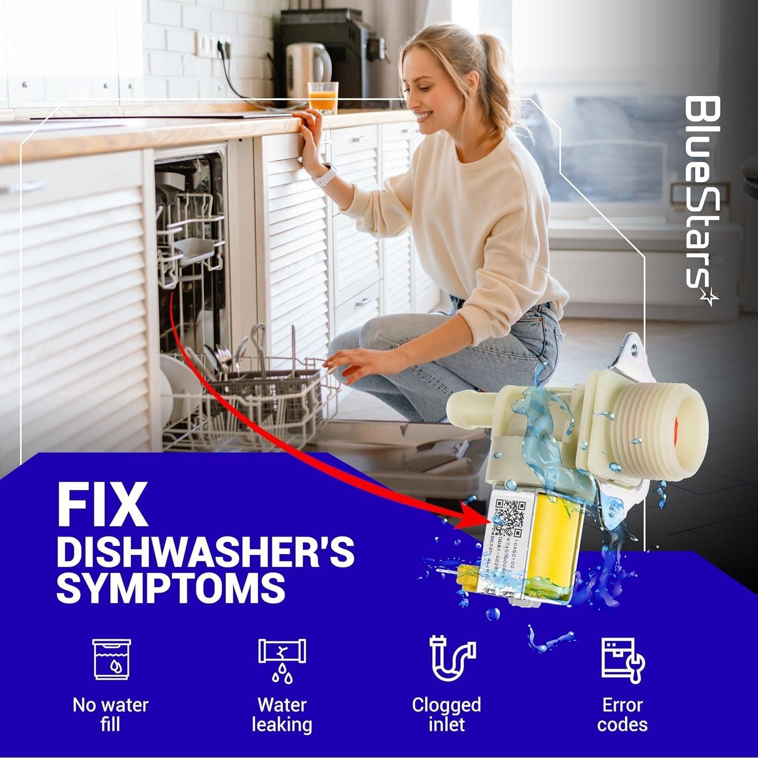 [Lifetime Warranty] DD81-02265A Dishwasher Water Inlet Valve - Compatible with Samsung Parts 6740000046A 10A50100 PD00044305 AP6244375 PS12085633 - Fits Models DW80N3030US DW80M2020US DW50T6060US image 5