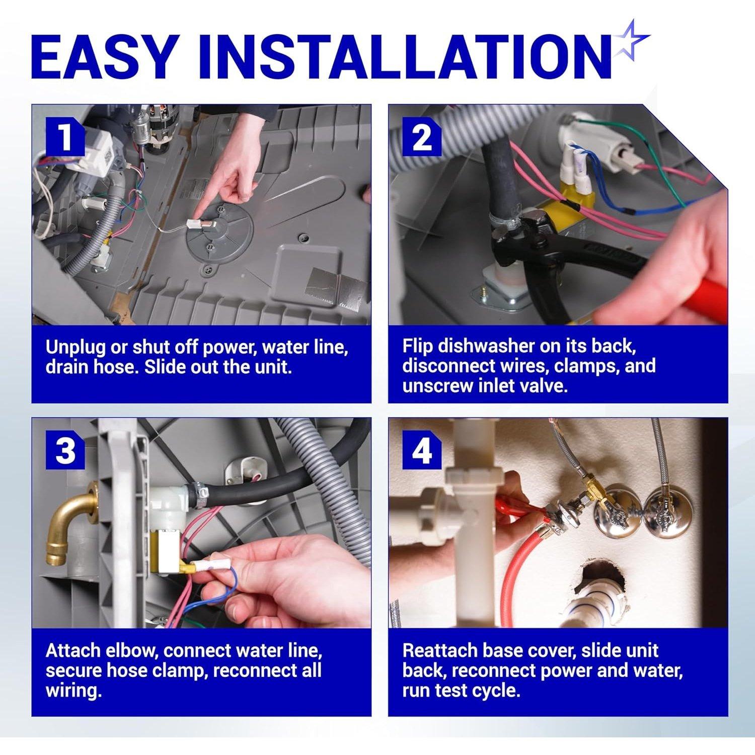 [Lifetime Warranty] DD81-02265A Dishwasher Water Inlet Valve - Compatible with Samsung Parts 6740000046A 10A50100 PD00044305 AP6244375 PS12085633 - Fits Models DW80N3030US DW80M2020US DW50T6060US image 7