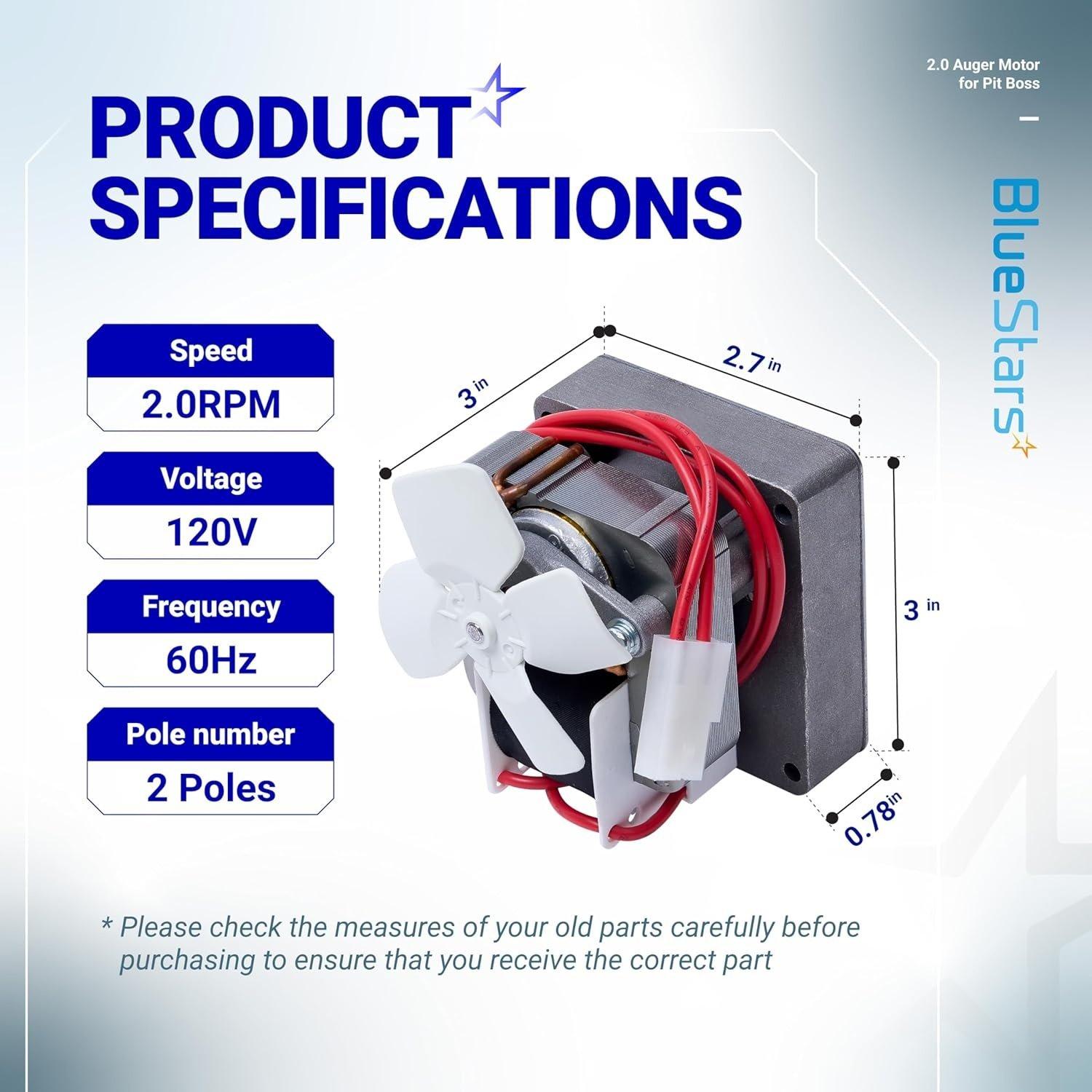 [Lifetime Warranty] 2.0RPM Grill Auger Motor 120V 60Hz 2 Pole image 2