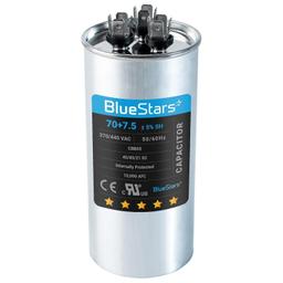 [Lifetime Warranty] [UL Certified] 70+7.5 uF MFD 370/440 VAC Round Dual Run Capacitor - Fits Air Conditioner or Heat Pump Condenser thumbnail 0