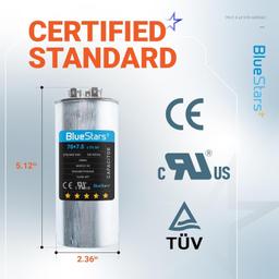 [Lifetime Warranty] [UL Certified] 70+7.5 uF MFD 370/440 VAC Round Dual Run Capacitor - Fits Air Conditioner or Heat Pump Condenser thumbnail 1