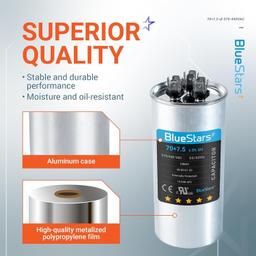 [Lifetime Warranty] [UL Certified] 70+7.5 uF MFD 370/440 VAC Round Dual Run Capacitor - Fits Air Conditioner or Heat Pump Condenser thumbnail 6