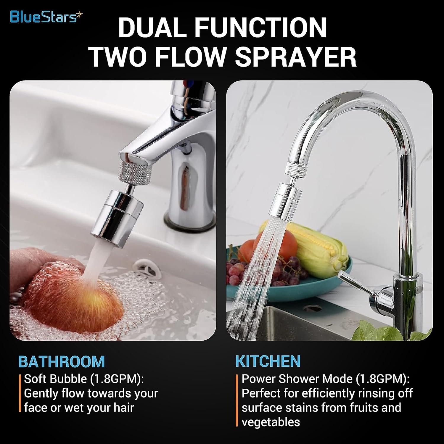 2 Packs 1080° Swivel Faucet-Extender Universal Sink-Water-Aerator image 3