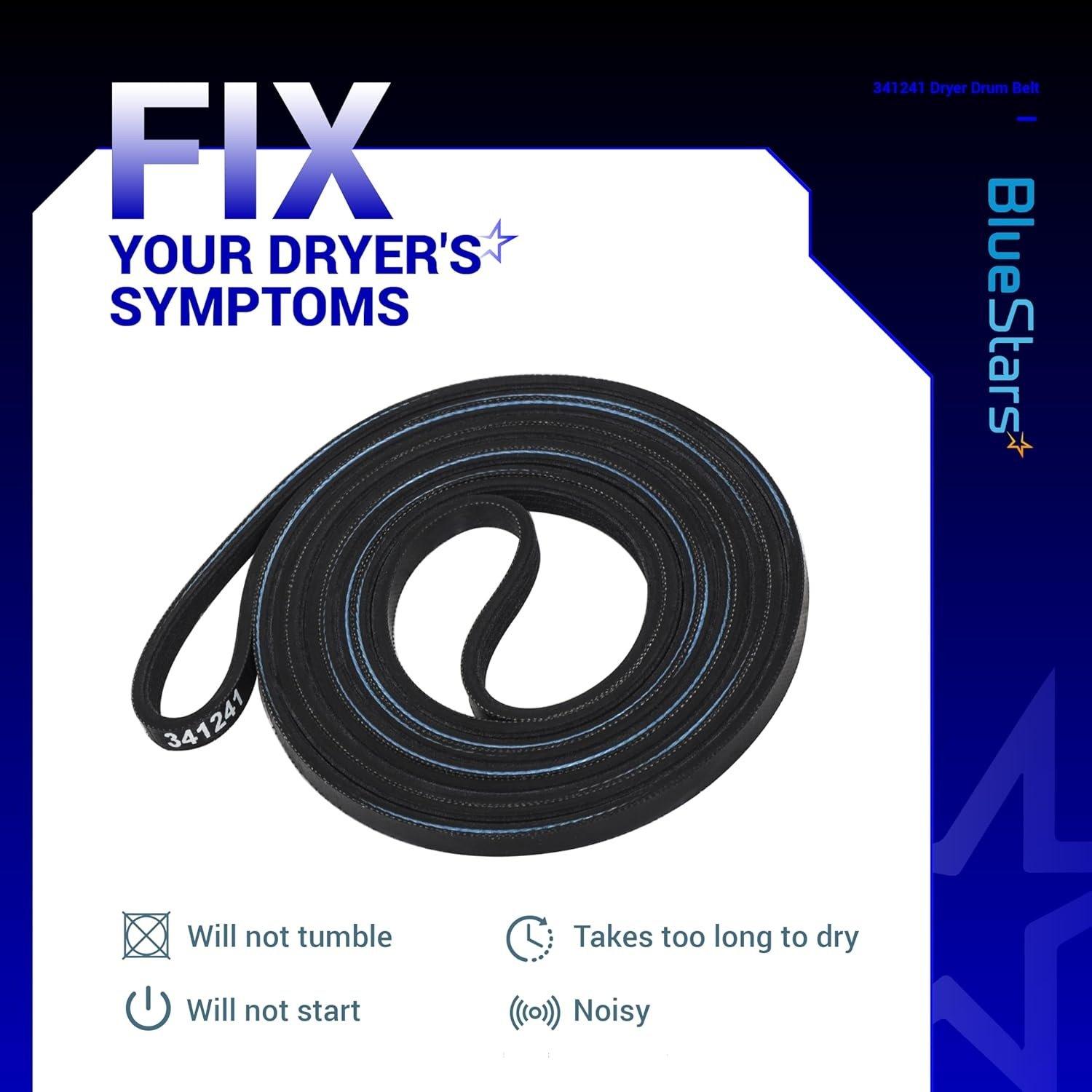 [Lifetime Warranty] 341241 Dryer Drum Belt - Compatible with Whirlpool Kenmore Dryers - Replaces 8066065 AP2946843 W10127457 PS346995 14210003 31531589 31001026 3394651 529597 - Pack of 4 image 6